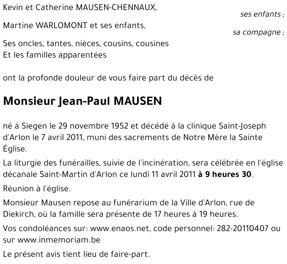 Jean-Paul MAUSEN
