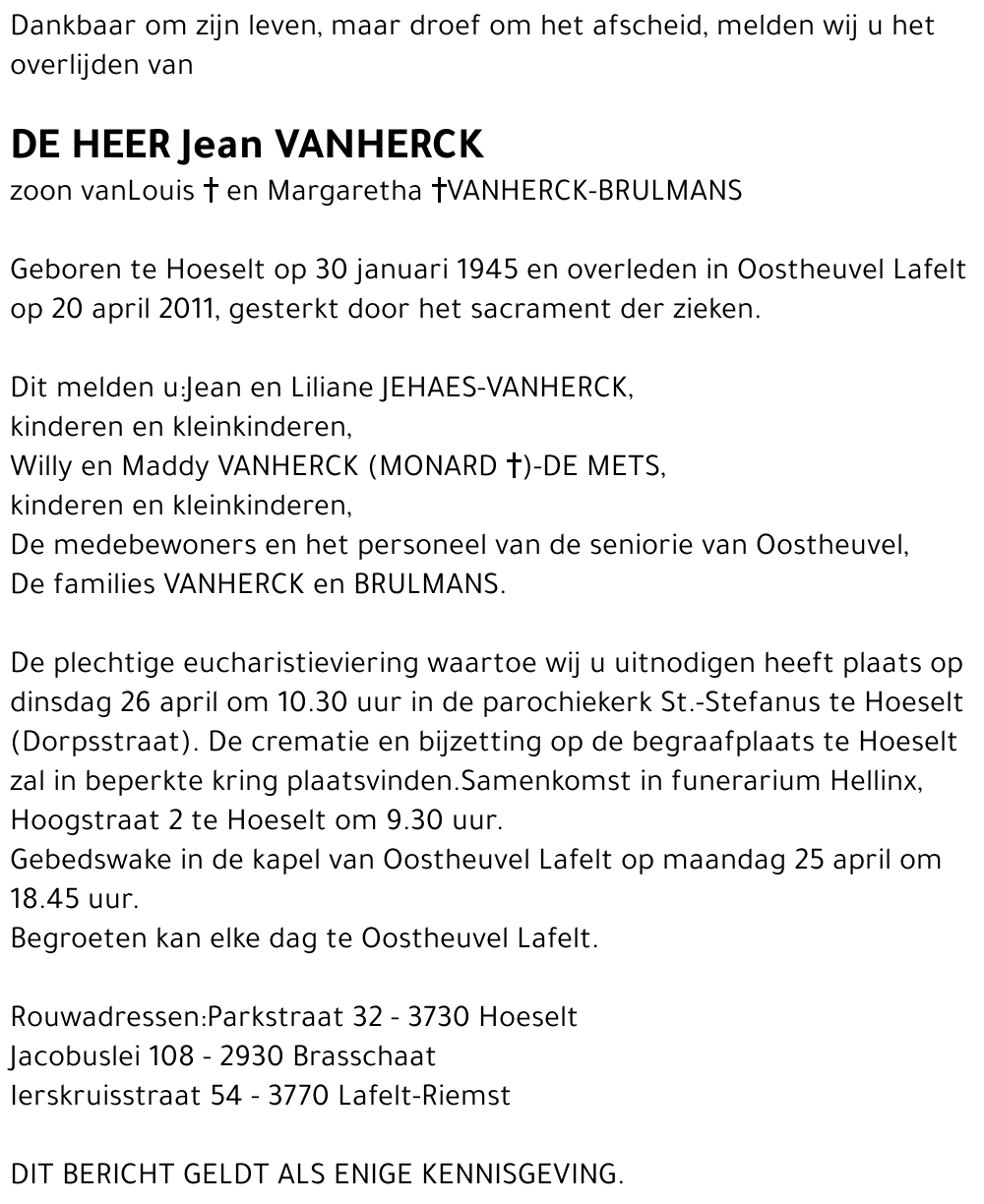 Jean VANHERCK
