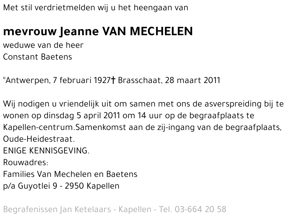 Jeanne Van Mechelen