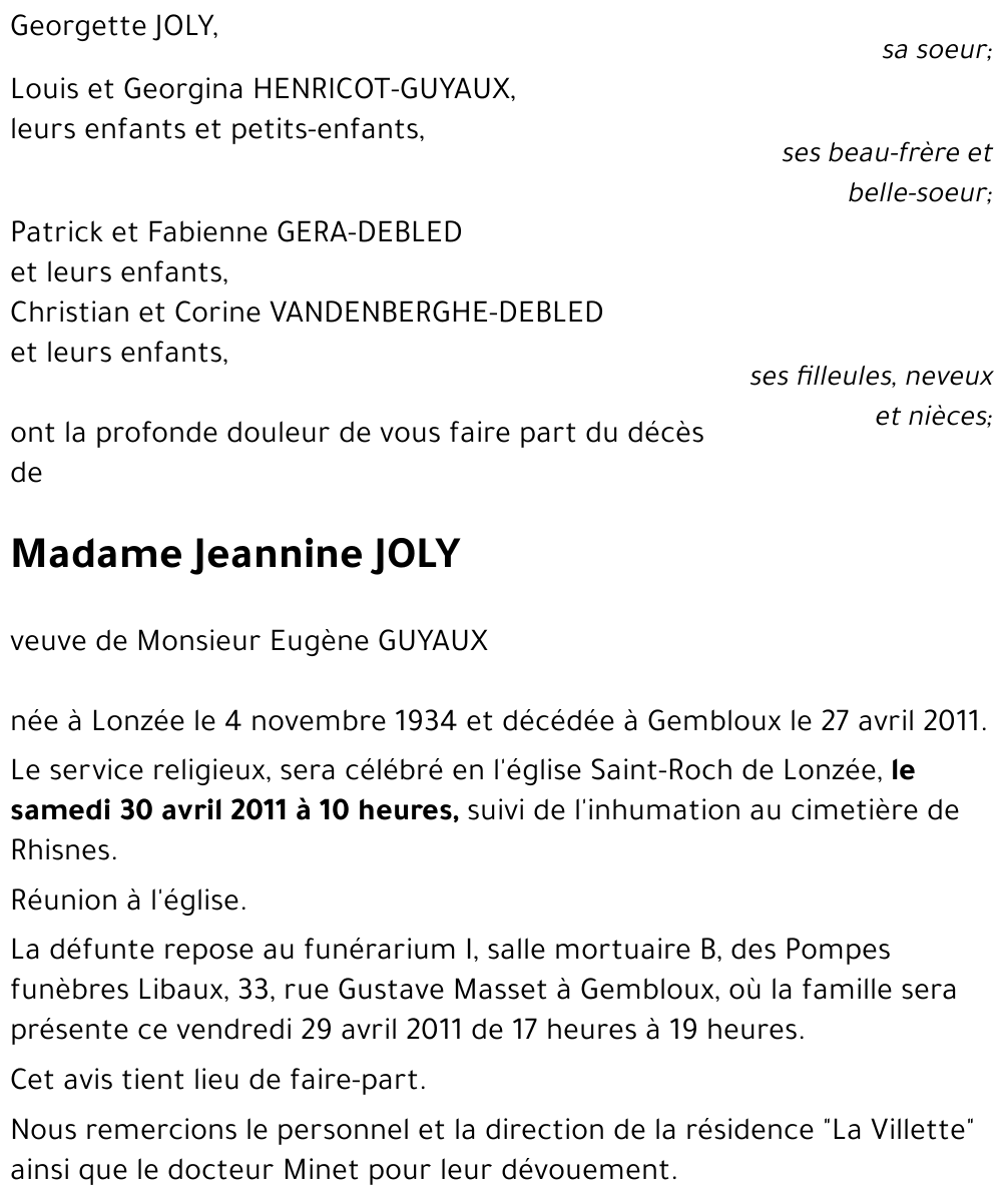 Jeannine JOLY