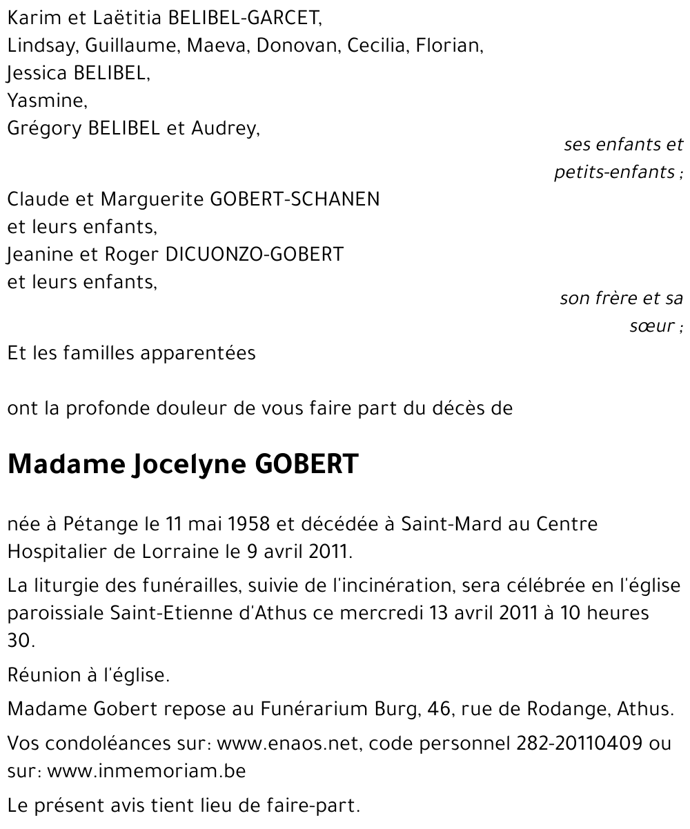 Jocelyne GOBERT
