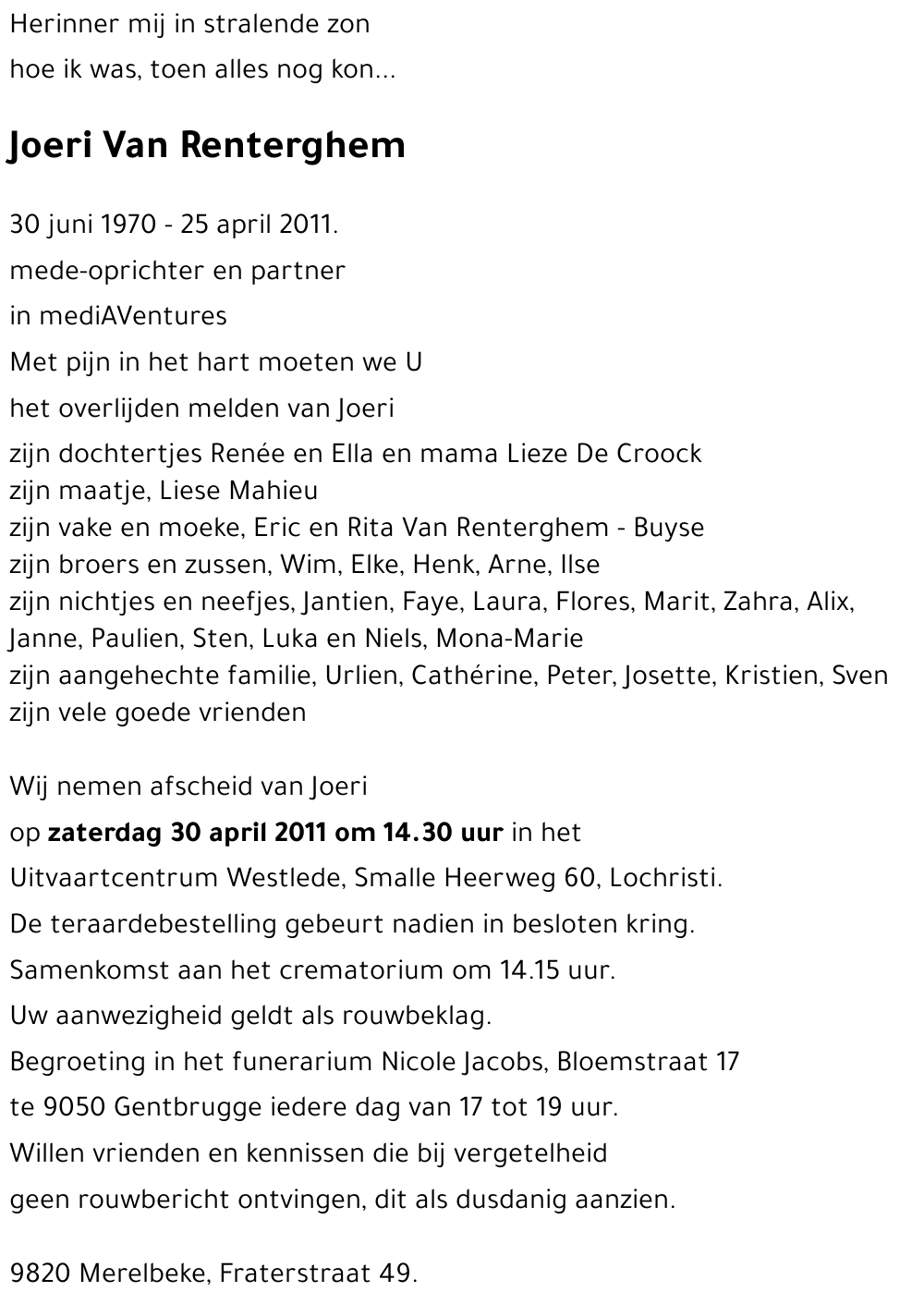 Joeri VAN RENTERGHEM