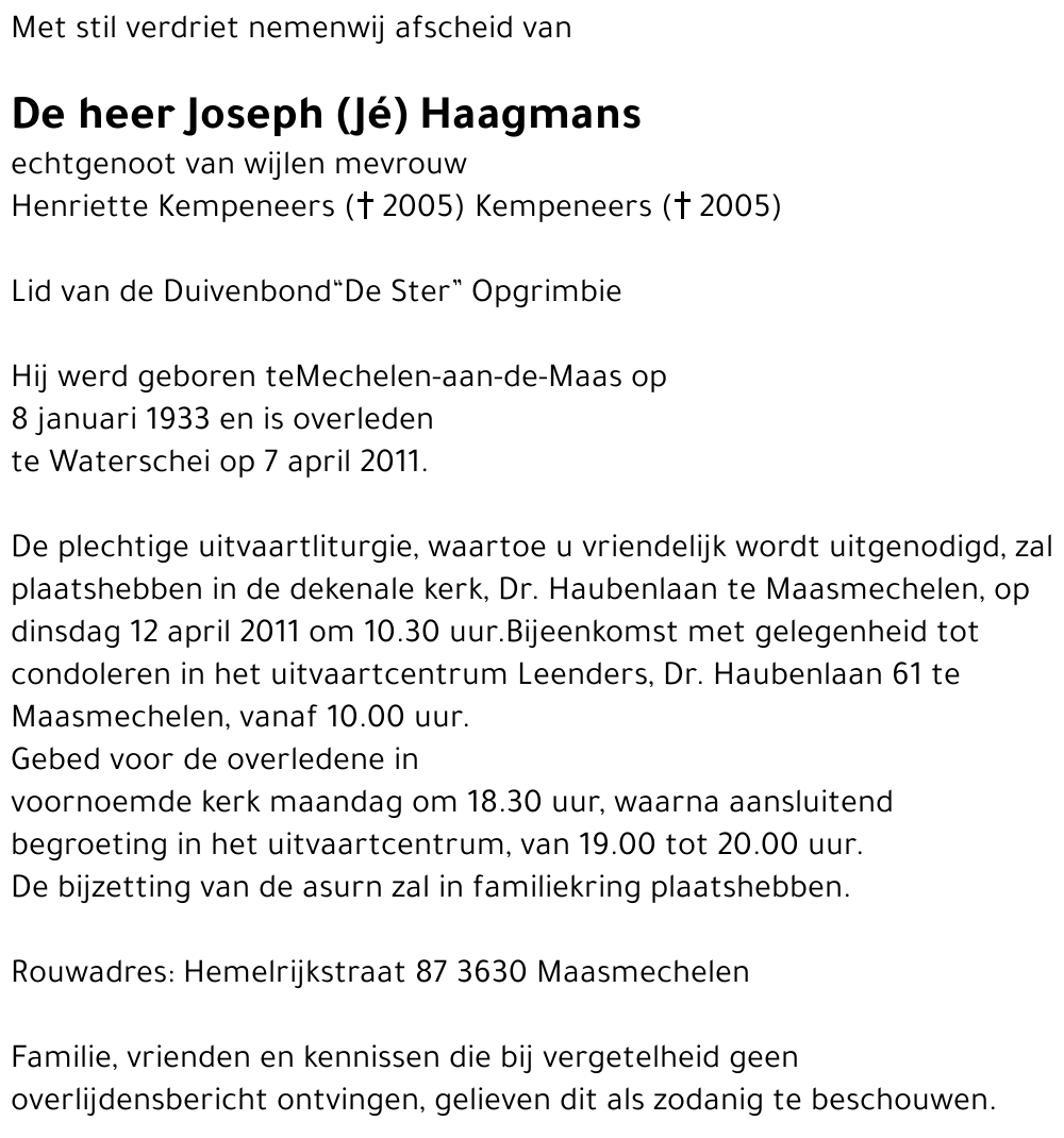 Joseph (Jé) Haagmans