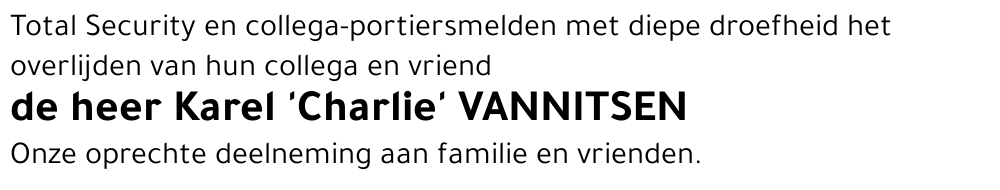 Karel 'Charlie' Vannitsen