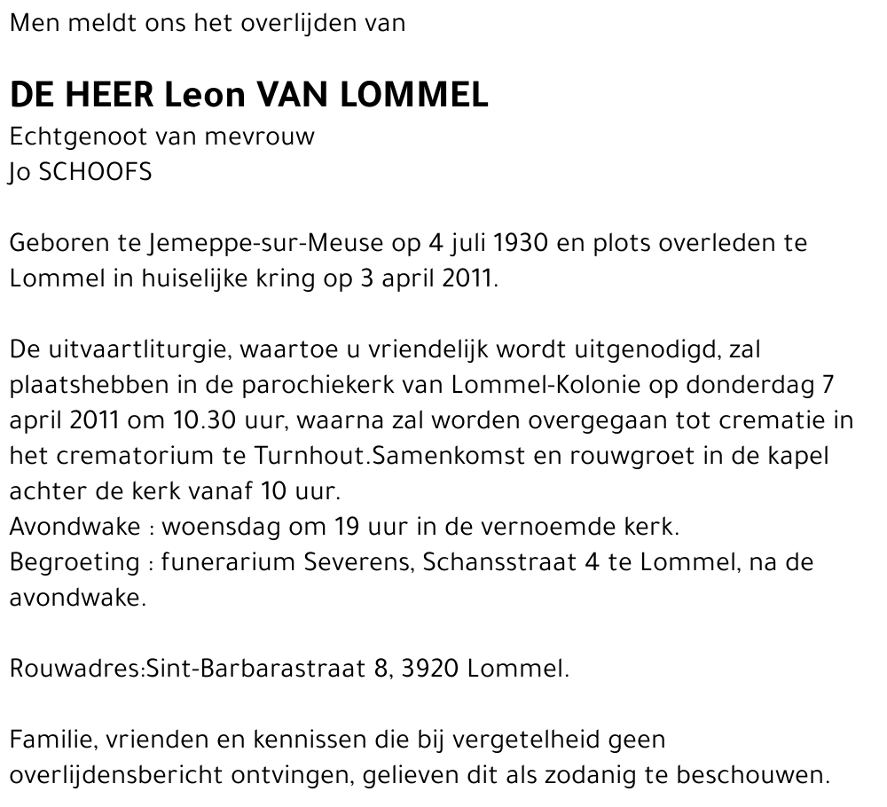 Leon Van Lommel