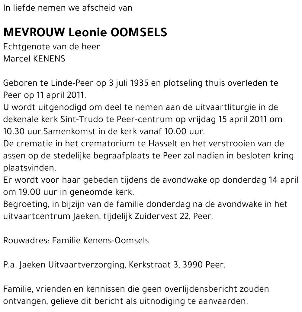 Leonie Oomsels