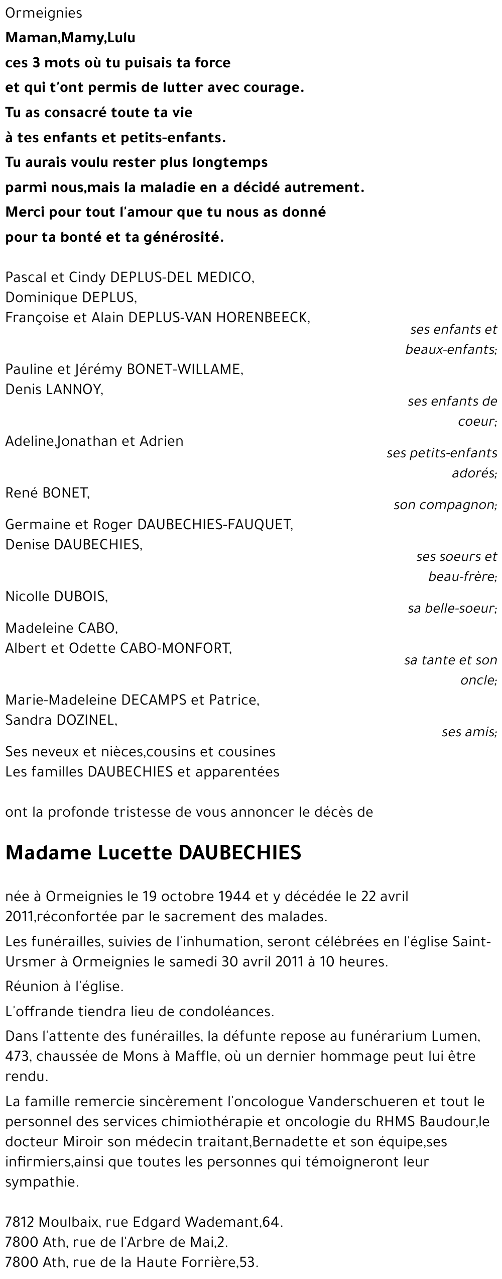 Lucette Daubechies