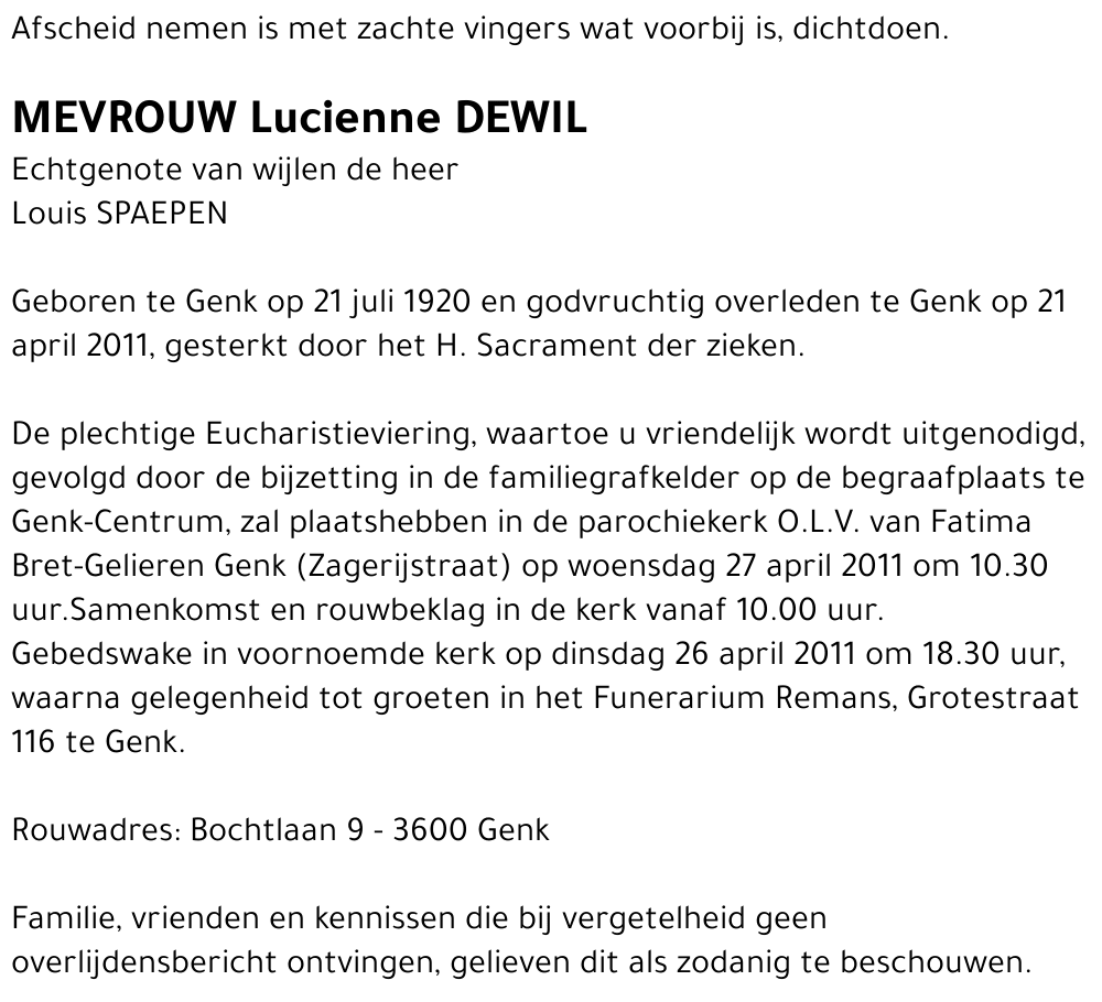 Lucienne DEWIL