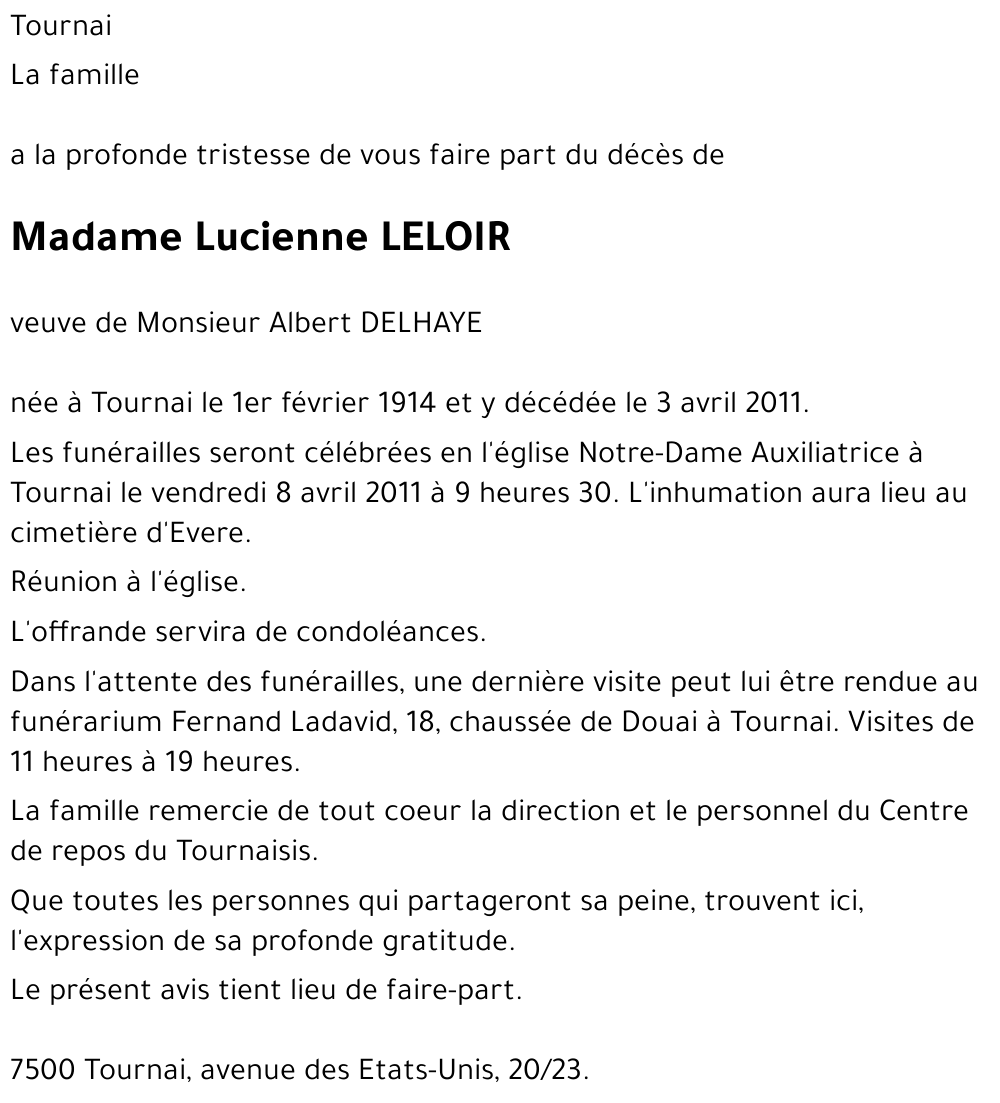 Lucienne LELOIR
