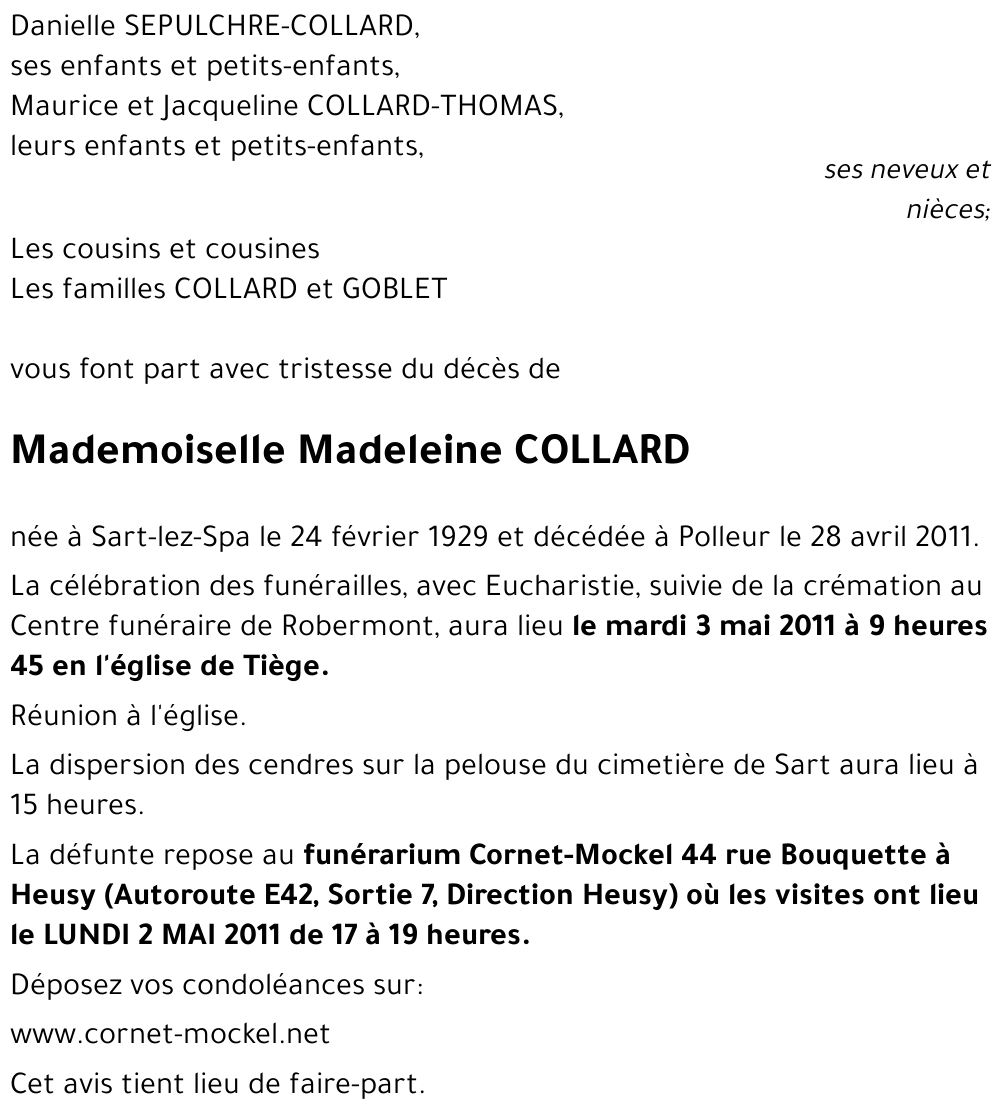 Madeleine COLLARD
