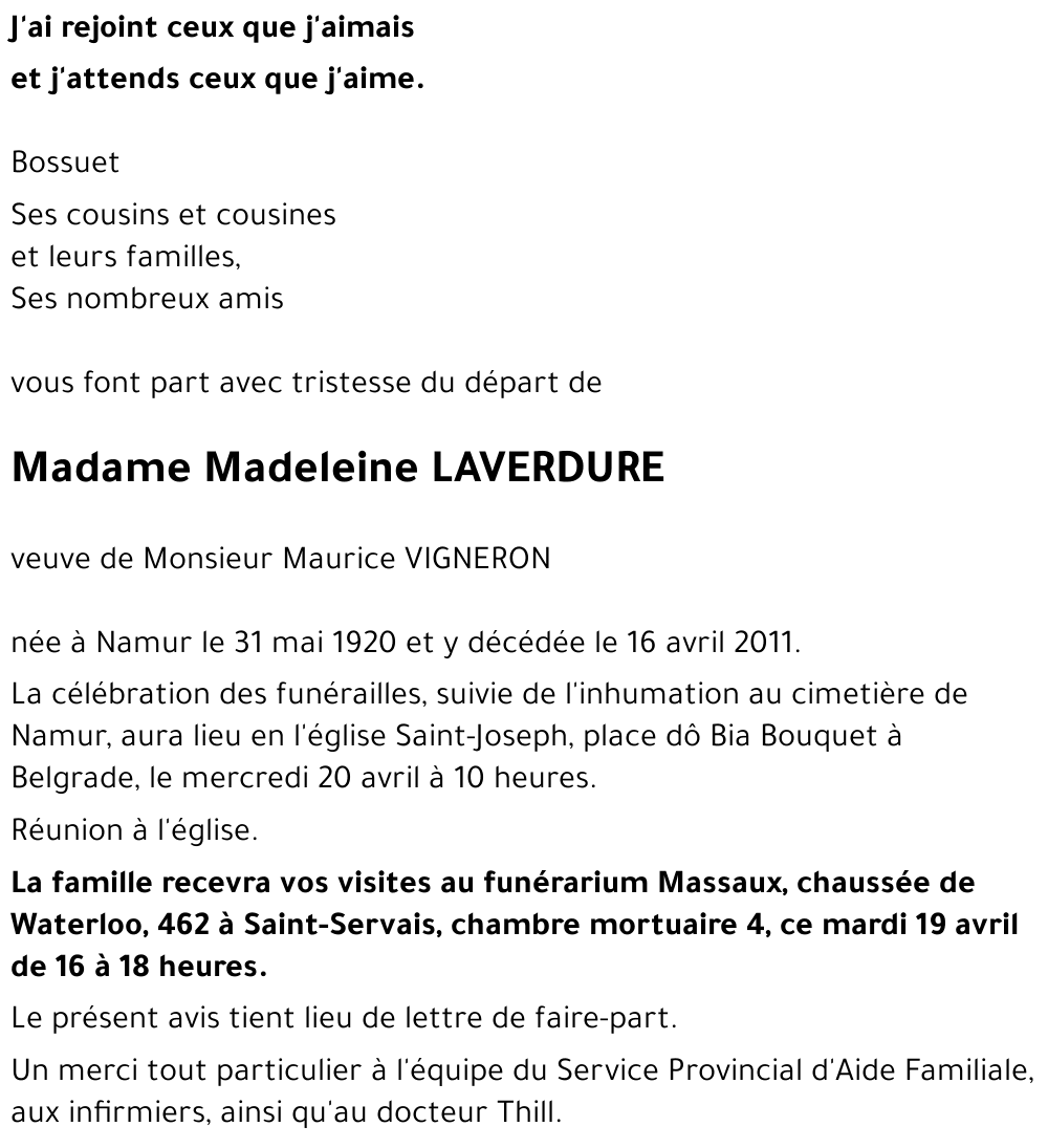 Madeleine LAVERDURE