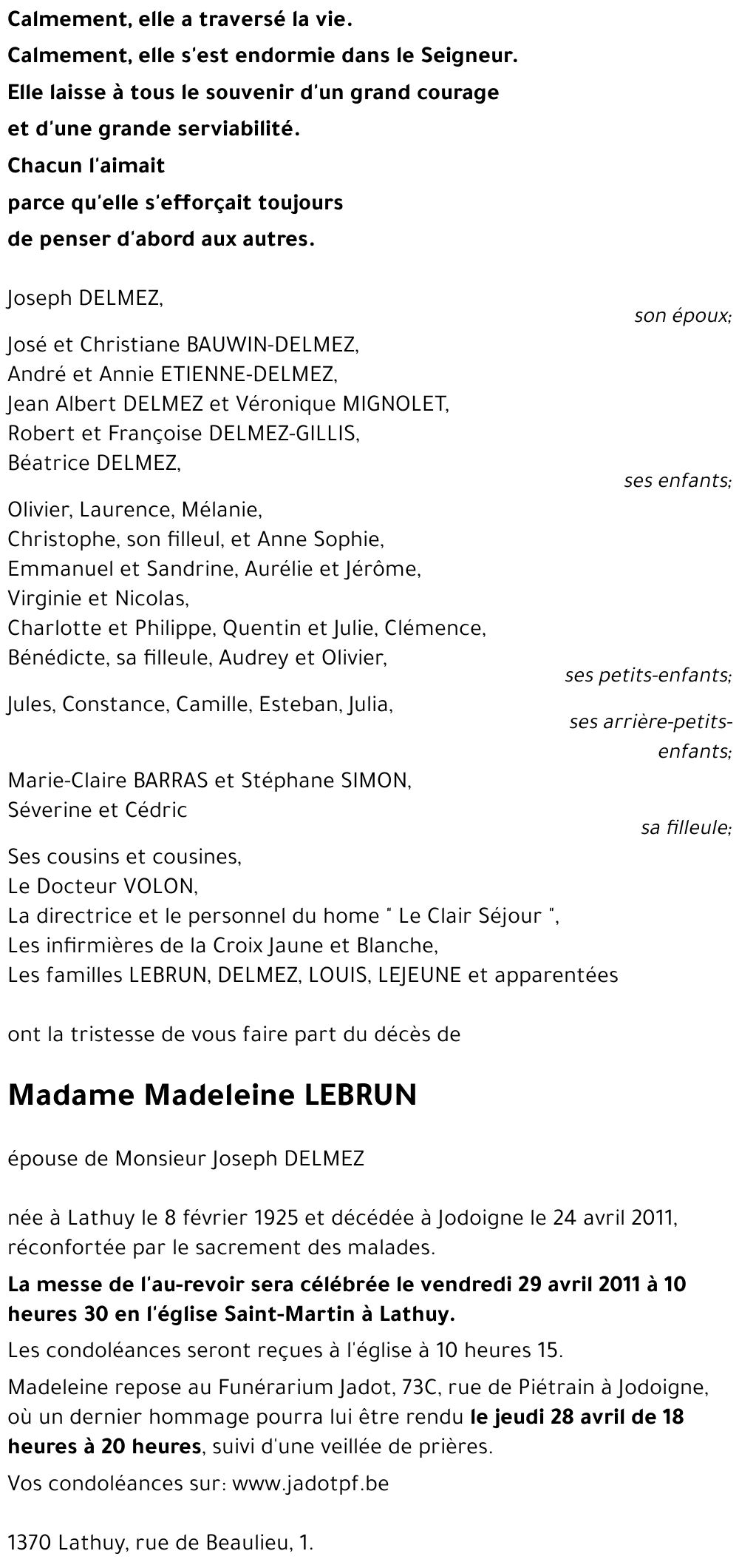 Madeleine LEBRUN