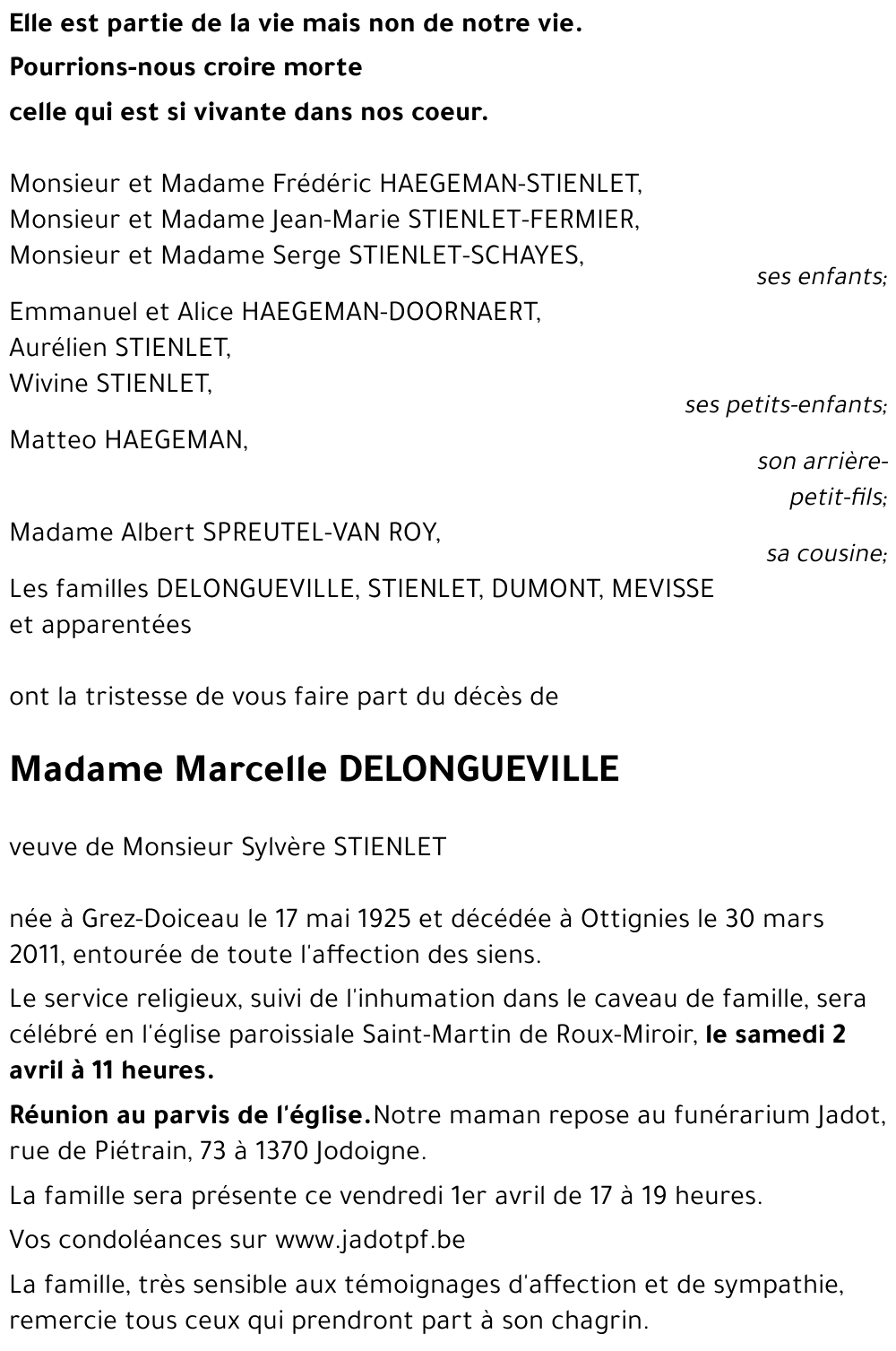 Marcelle DELONGUEVILLE