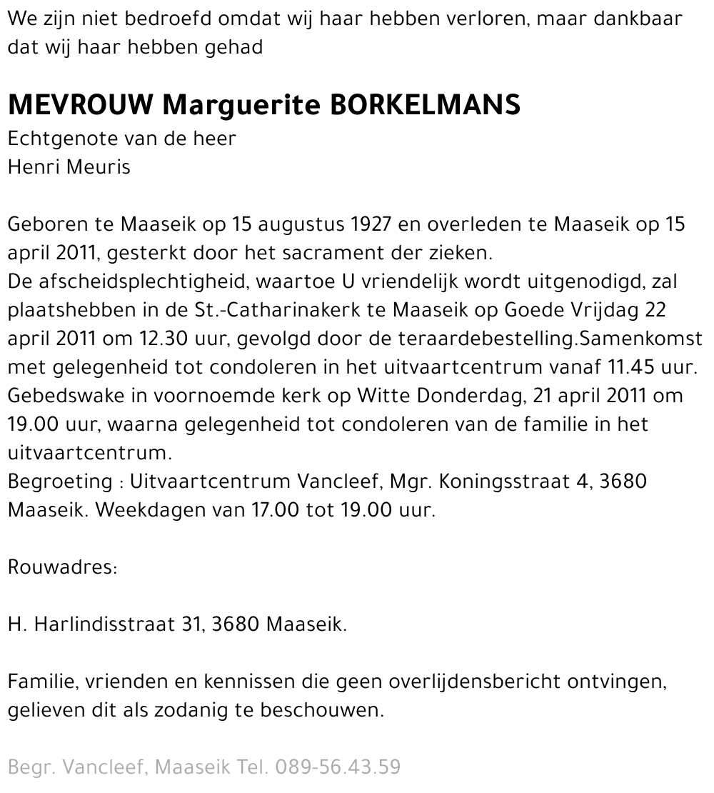 Marguerite Borkelmans