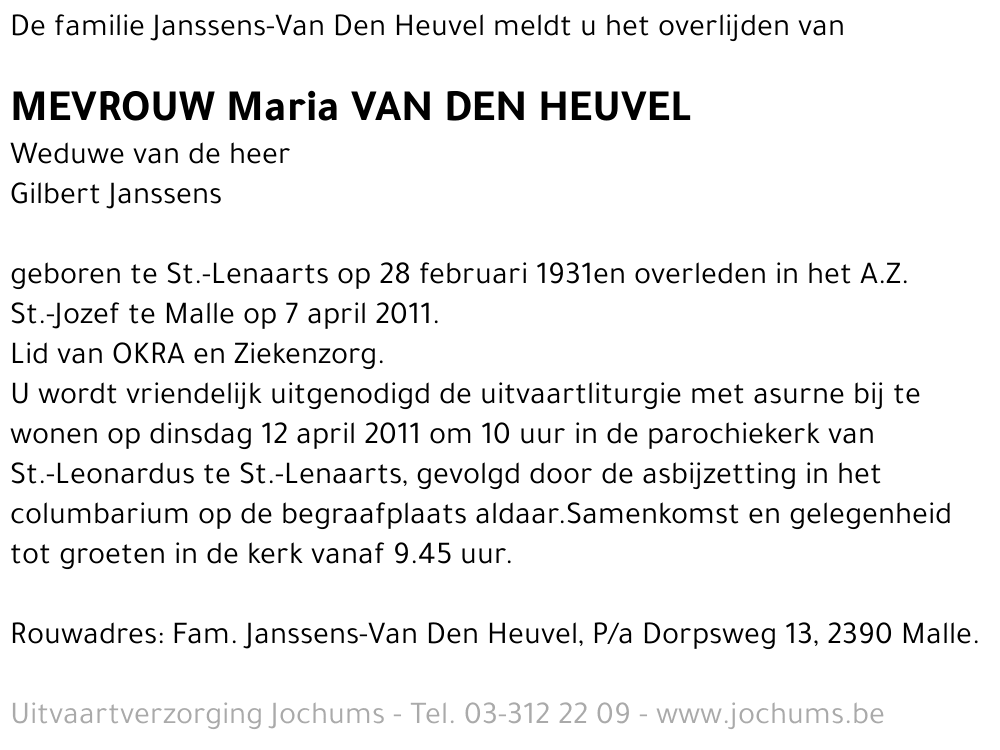Maria Van Den Heuvel
