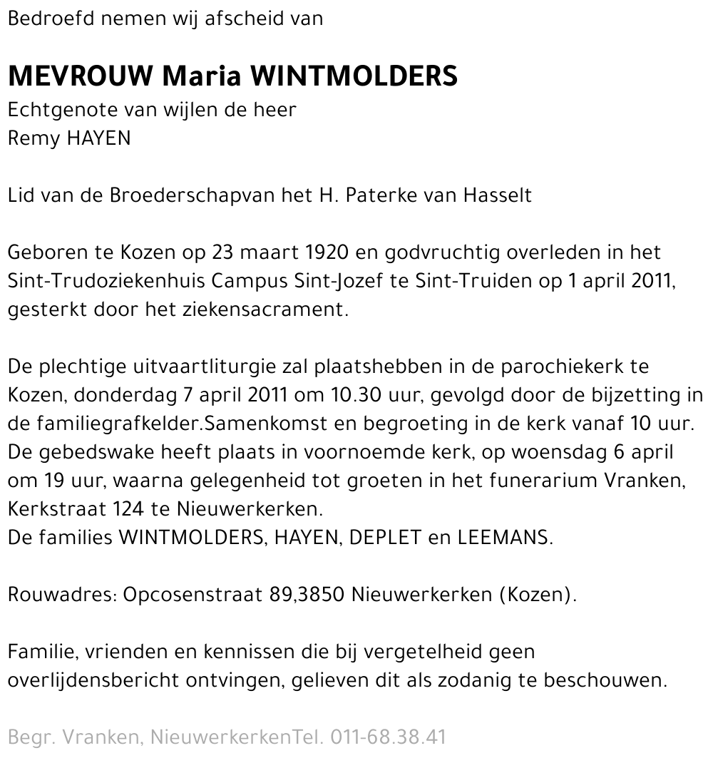 Maria Wintmolders
