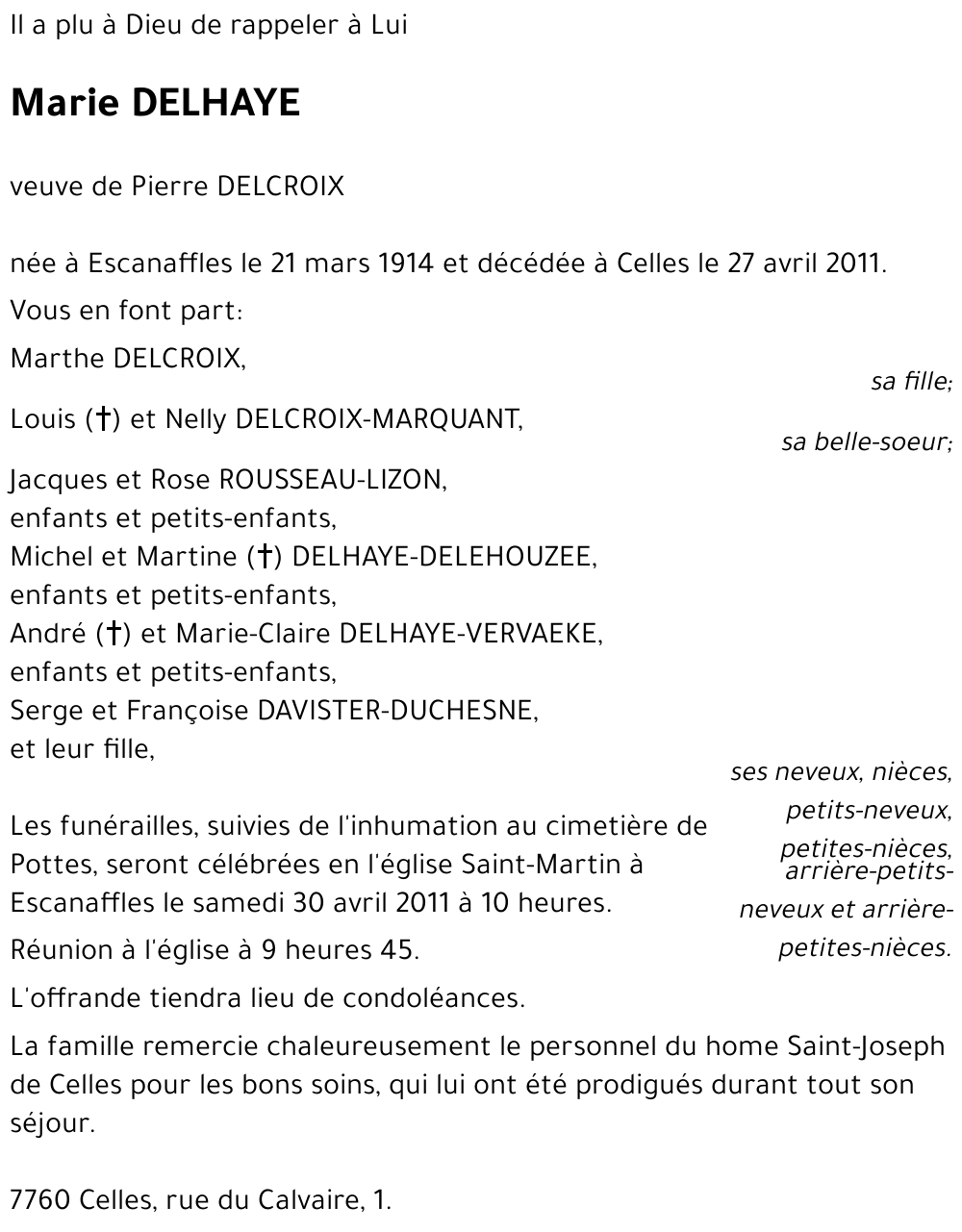 Marie DELHAYE