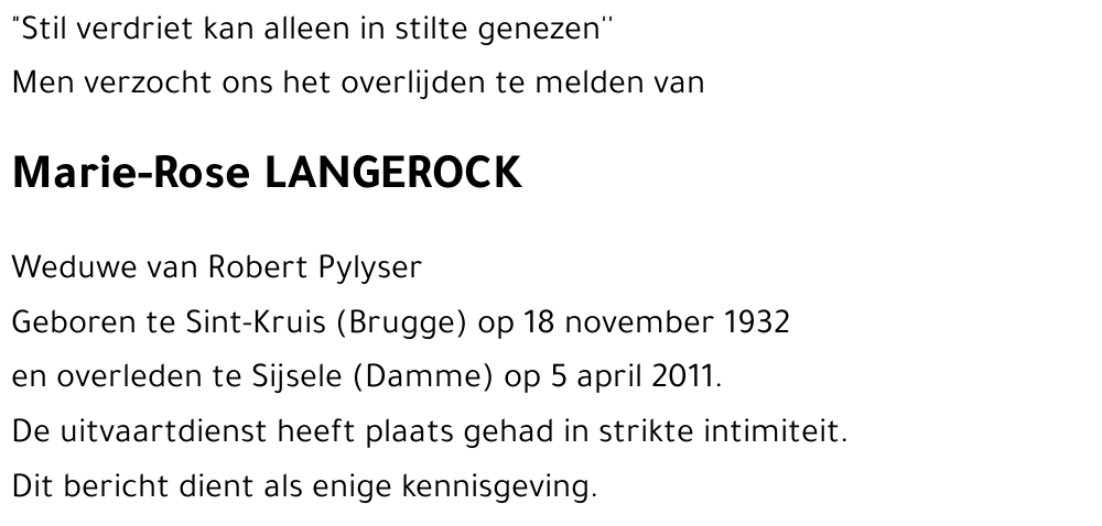 Marie-Rose LANGEROCK