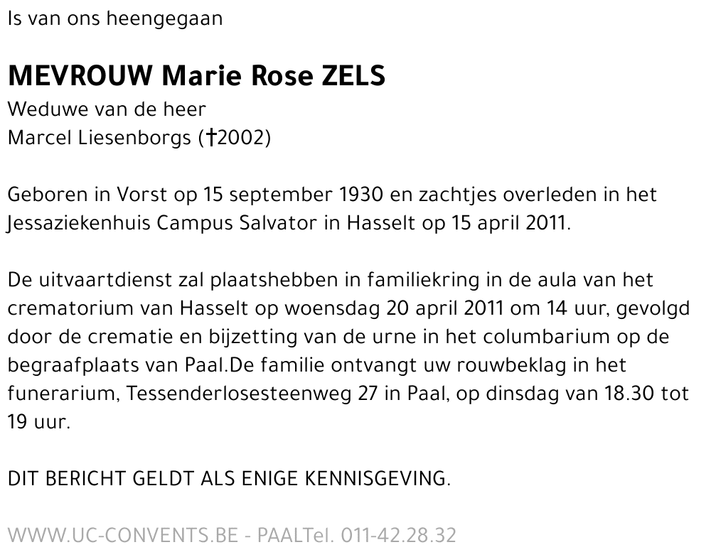 Marie Rose Zels