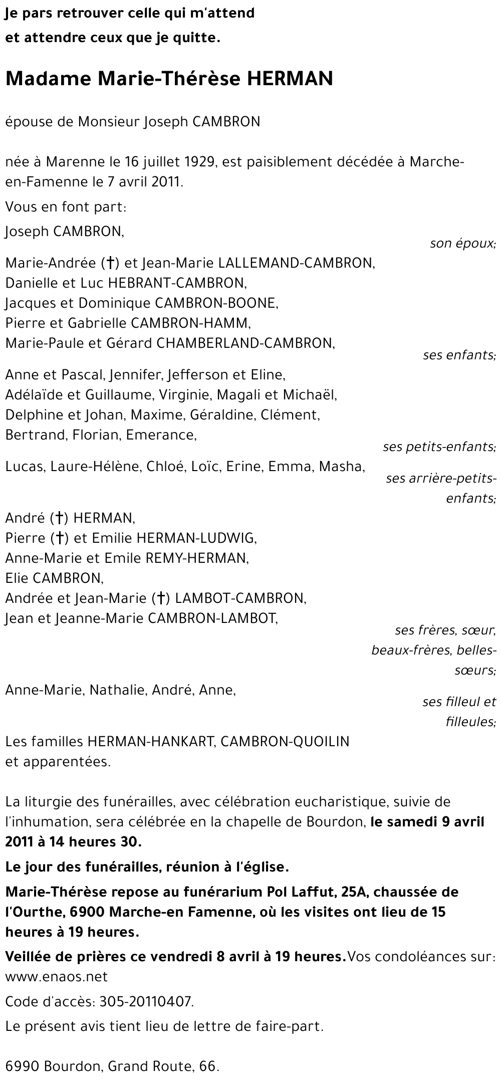 Marie-Thérèse HERMAN