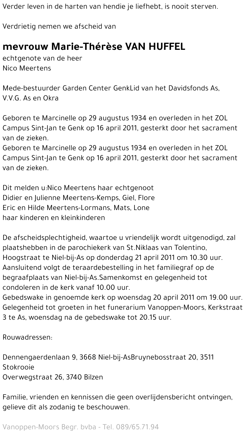 Marie-Thérèse Van Huffel