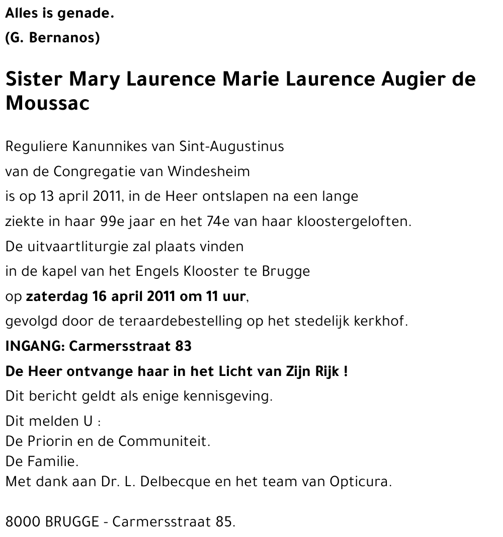 Mary Laurence Augier de Moussac