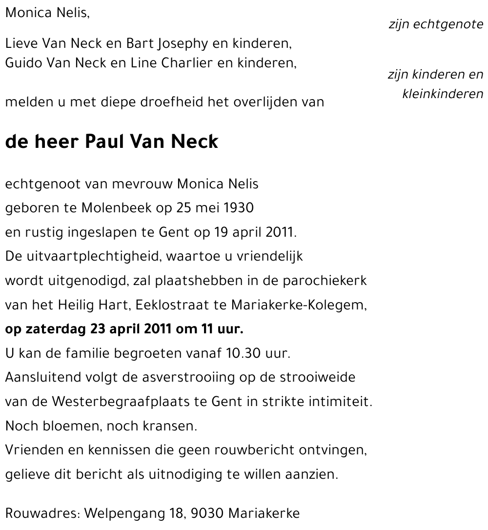 Paul Van Neck