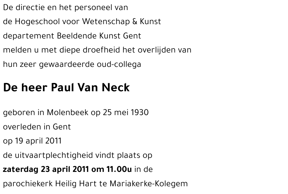Paul Van Neck
