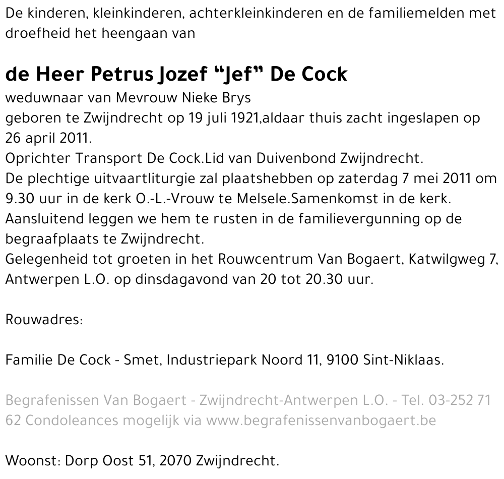 Petrus Jozef De Cock