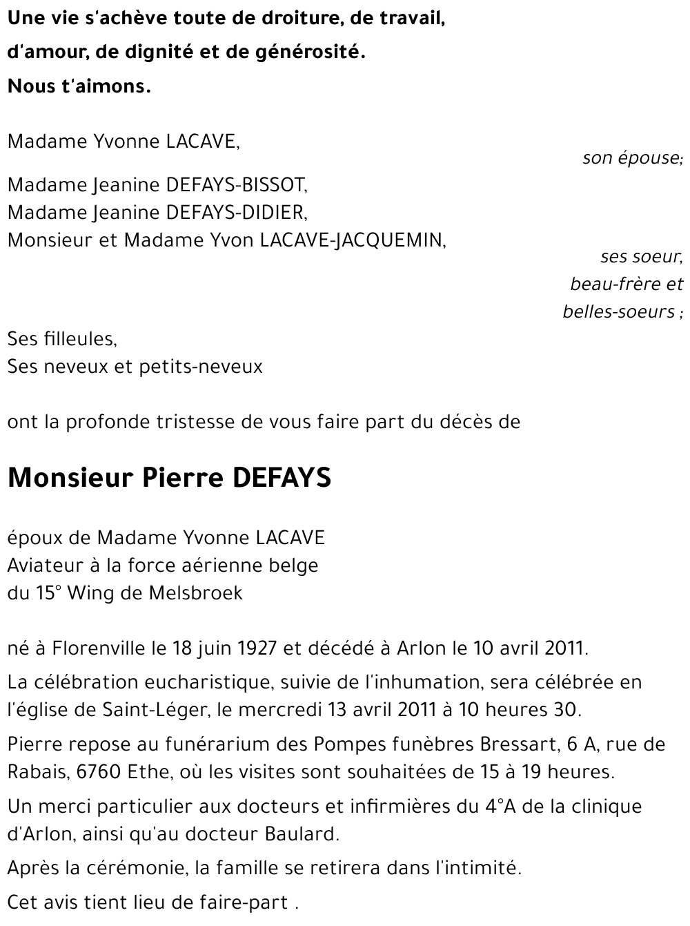 Pierre DEFAYS