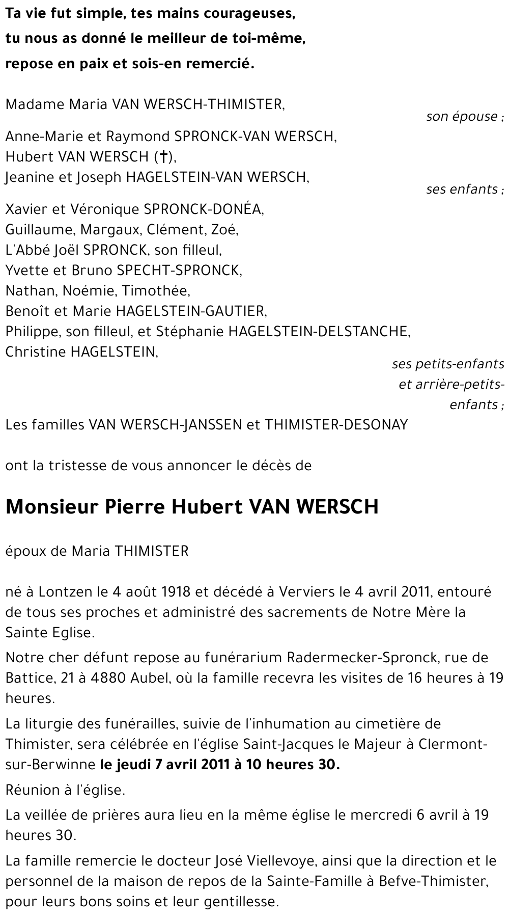 Pierre Hubert VAN WERSCH