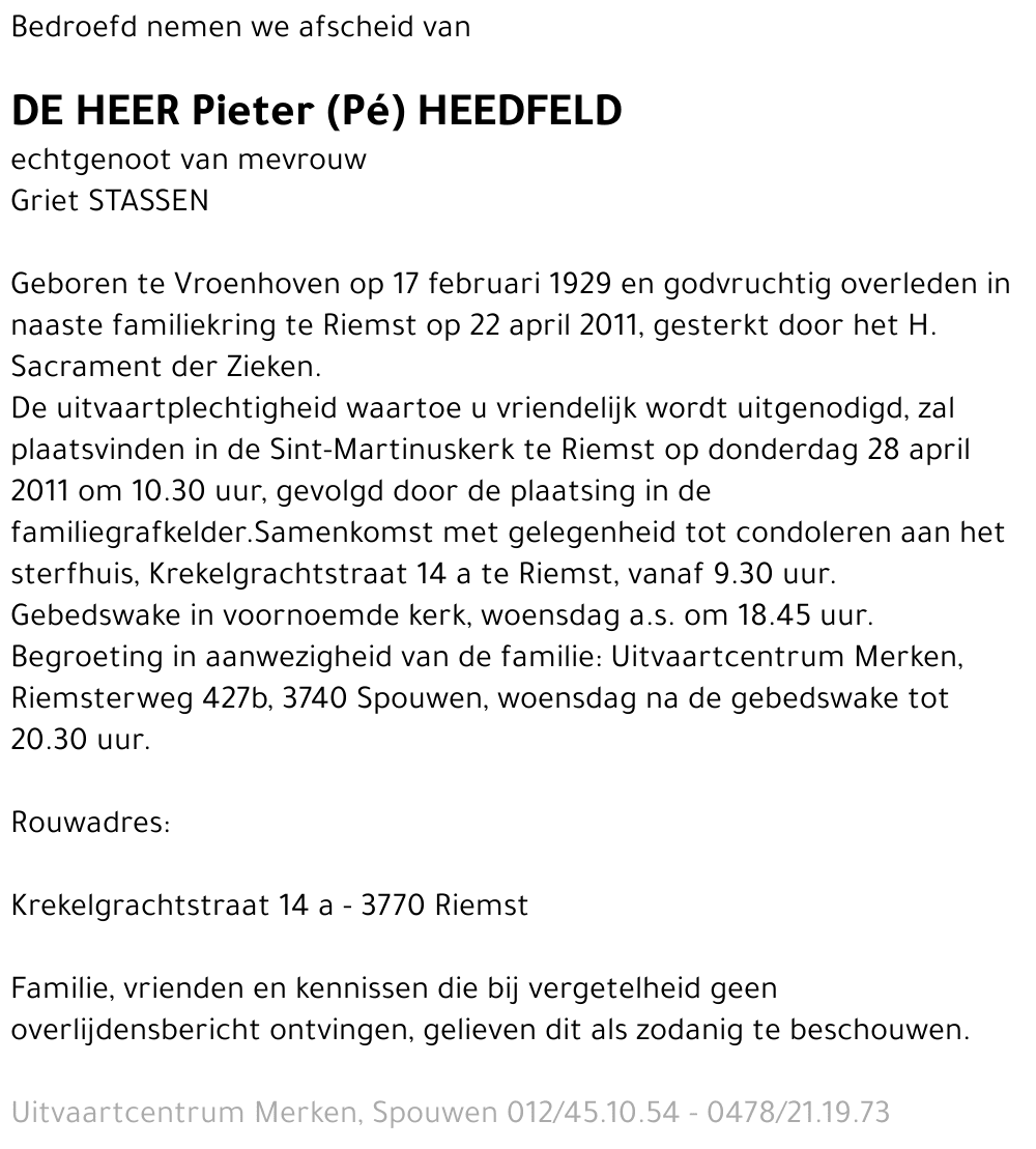 Pieter Heedfeld