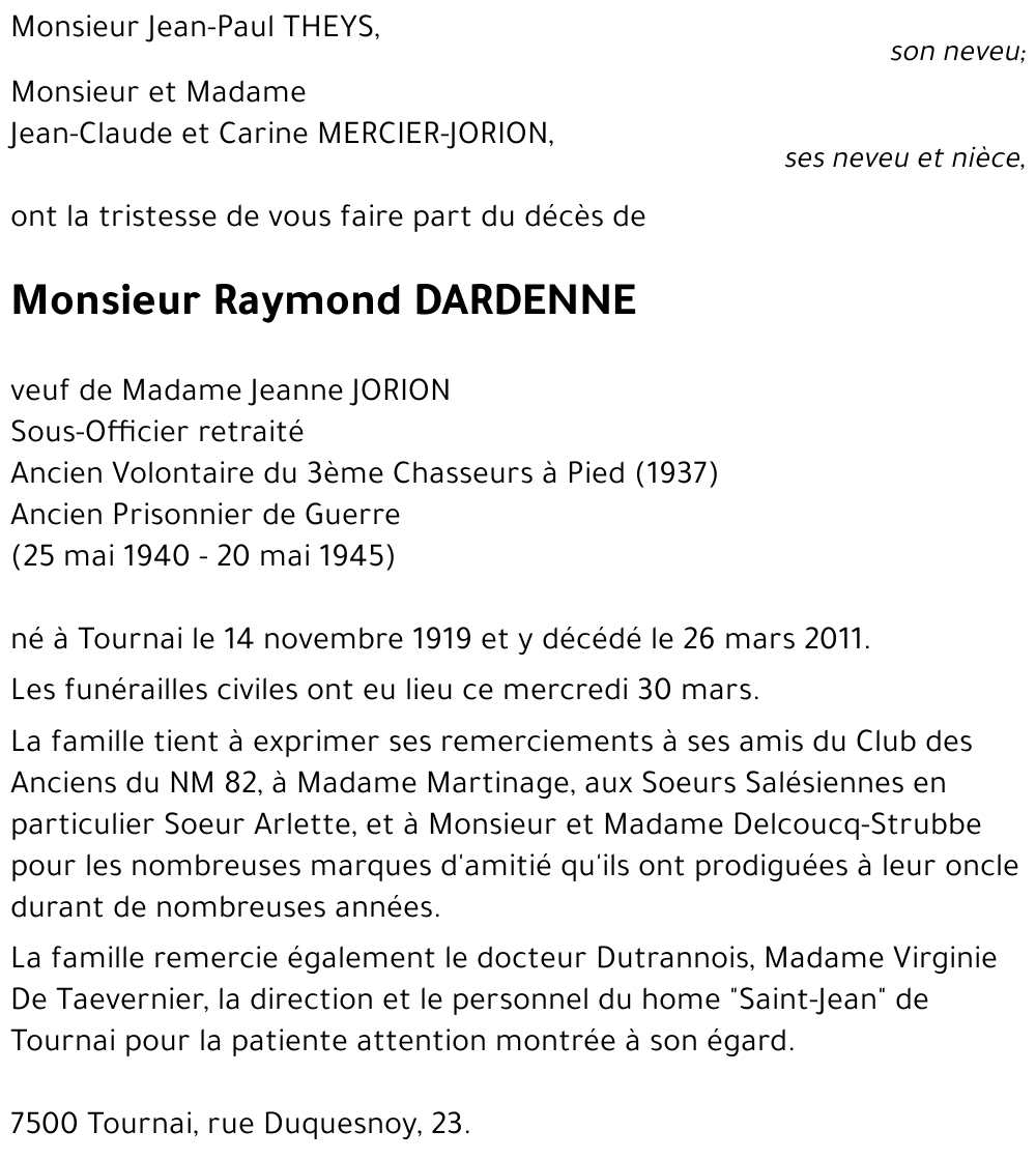 Raymond DARDENNE