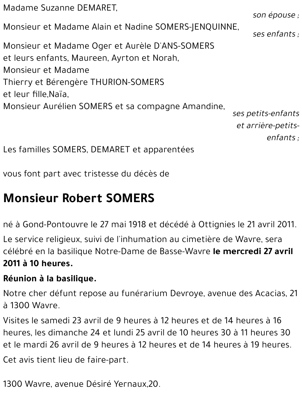 Robert SOMERS