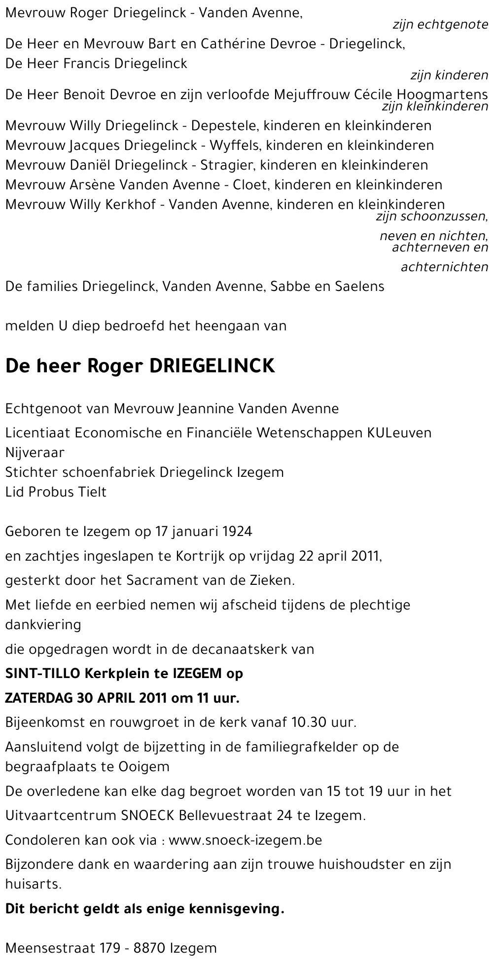Roger DRIEGELINCK