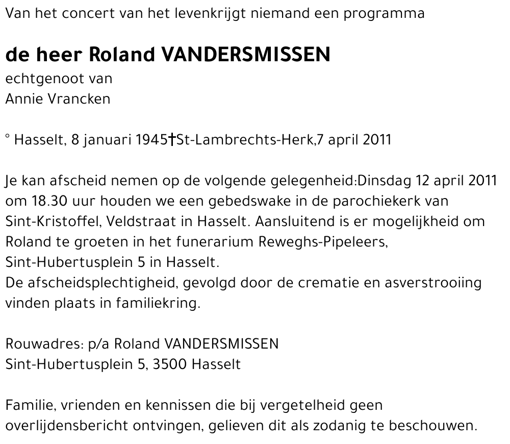 Roland VANDERSMISSEN