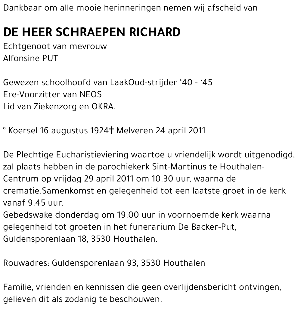 SCHRAEPEN Richard