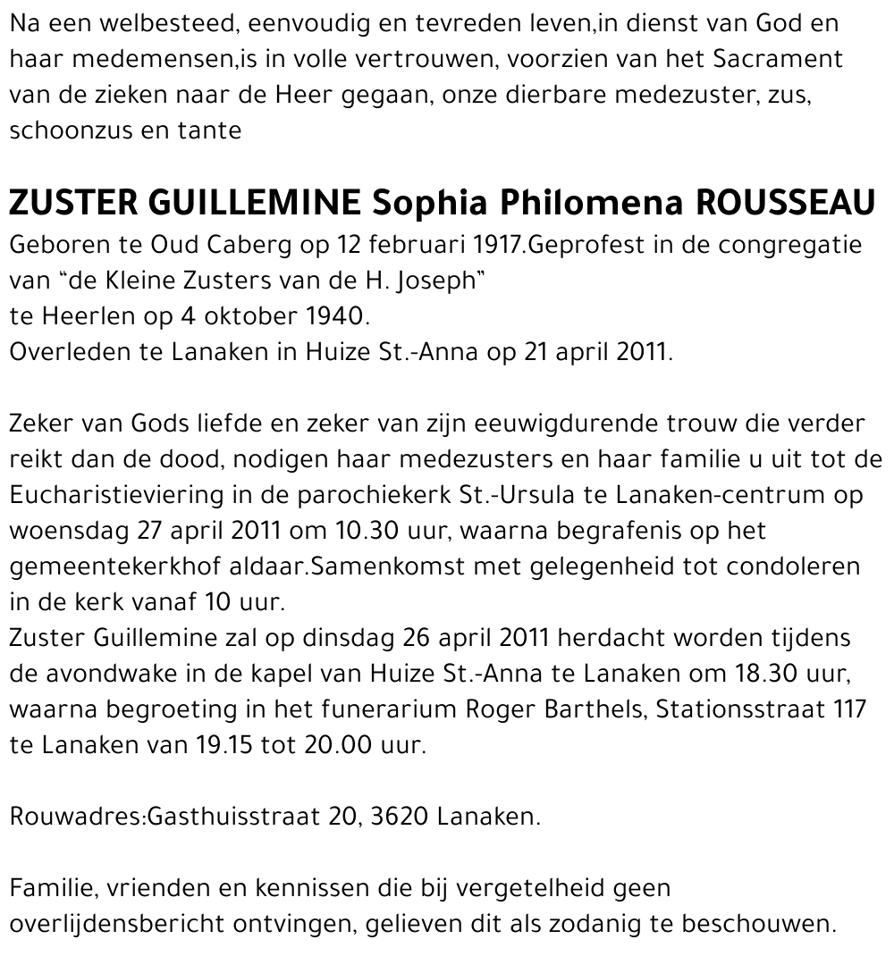 Sophia Philomena Rousseau