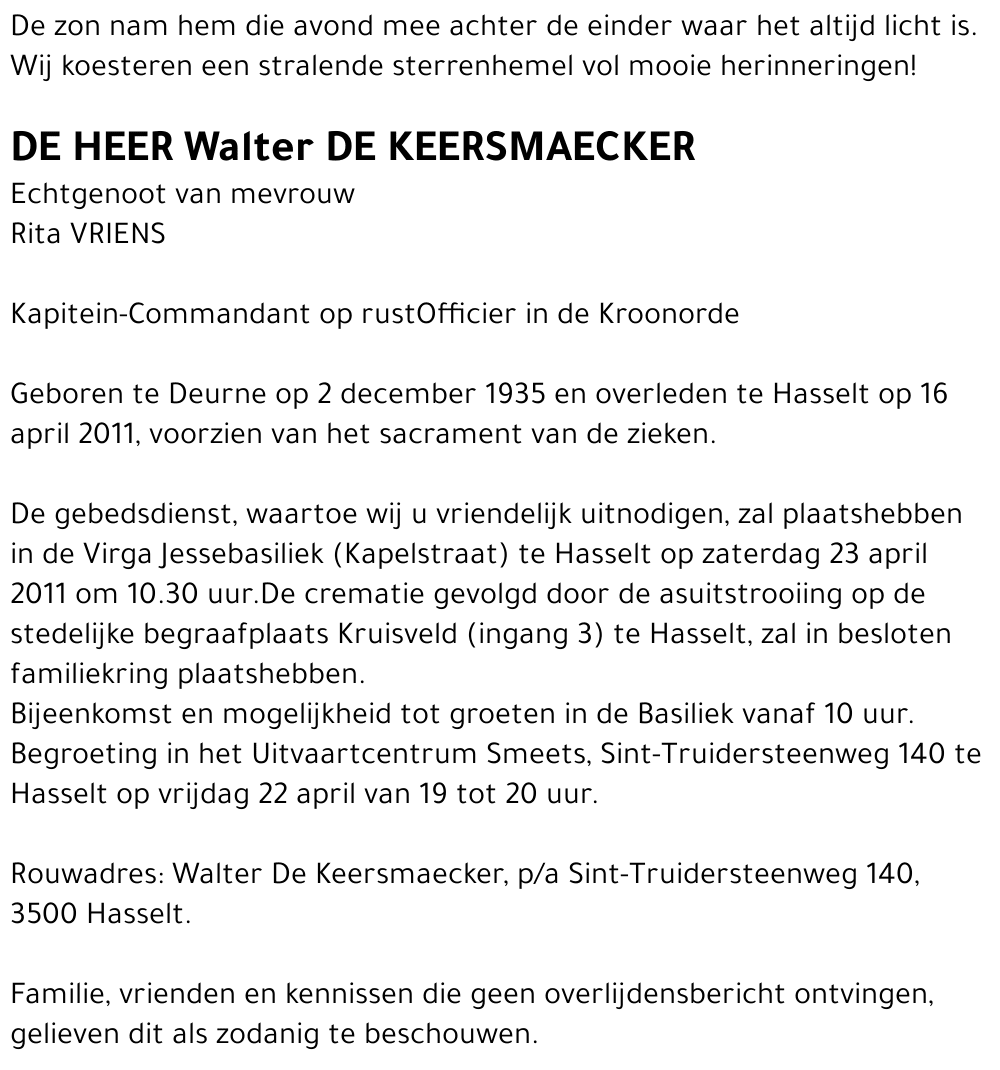 Walter De Keersmaecker
