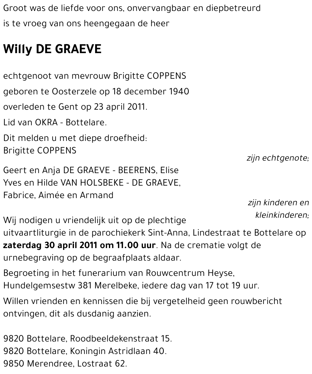 Willy DE GRAEVE