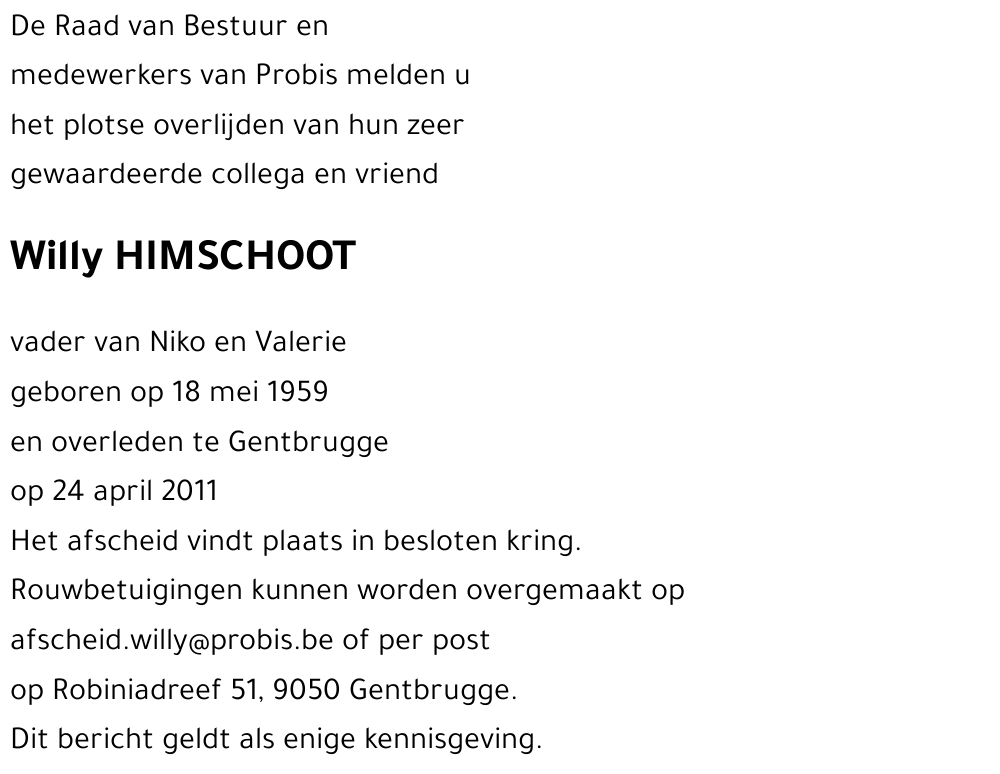 Willy HIMSCHOOT