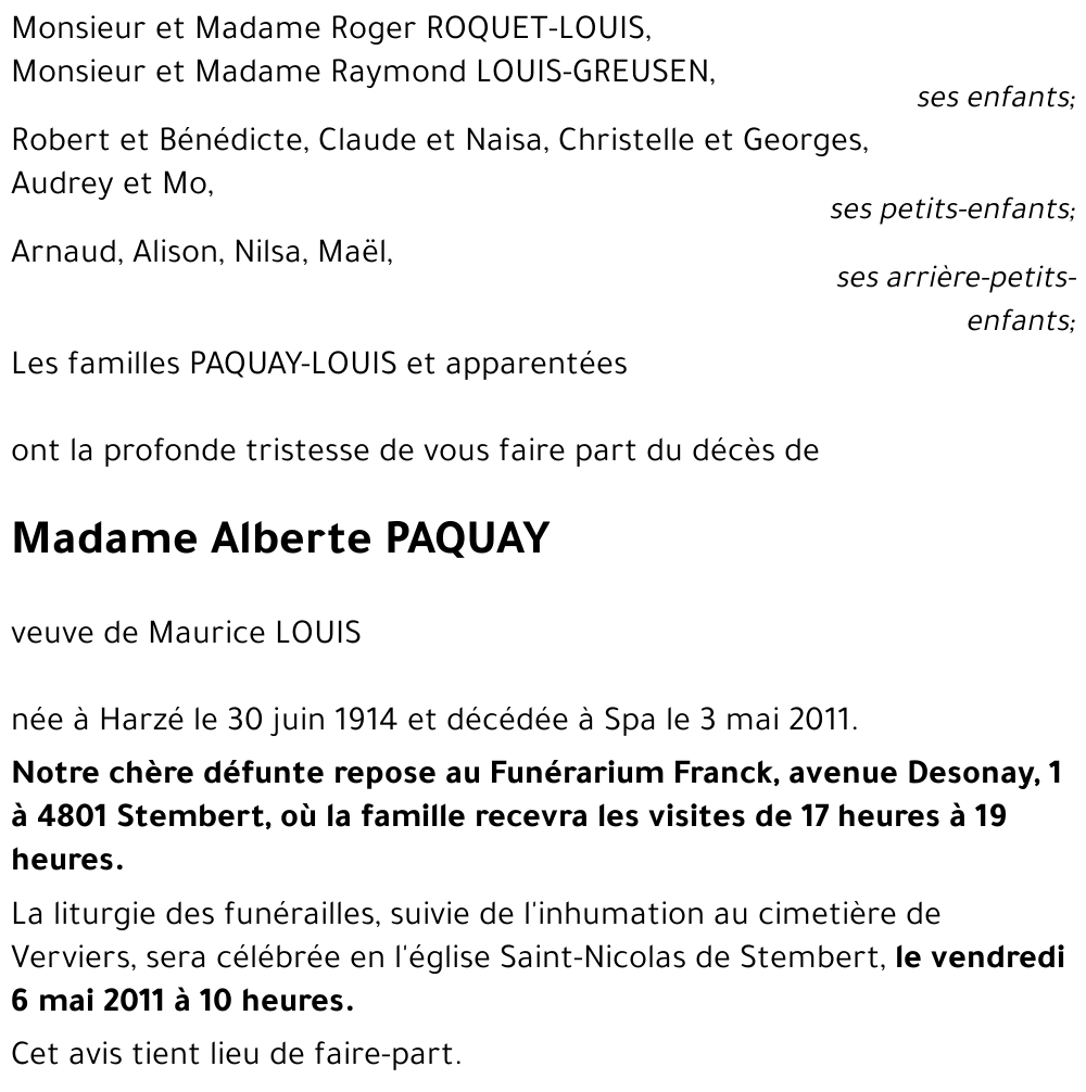 Alberte PAQUAY
