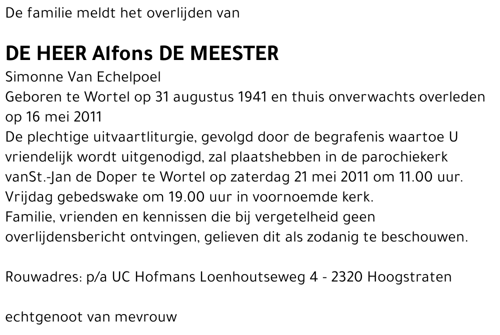 Alfons De Meester