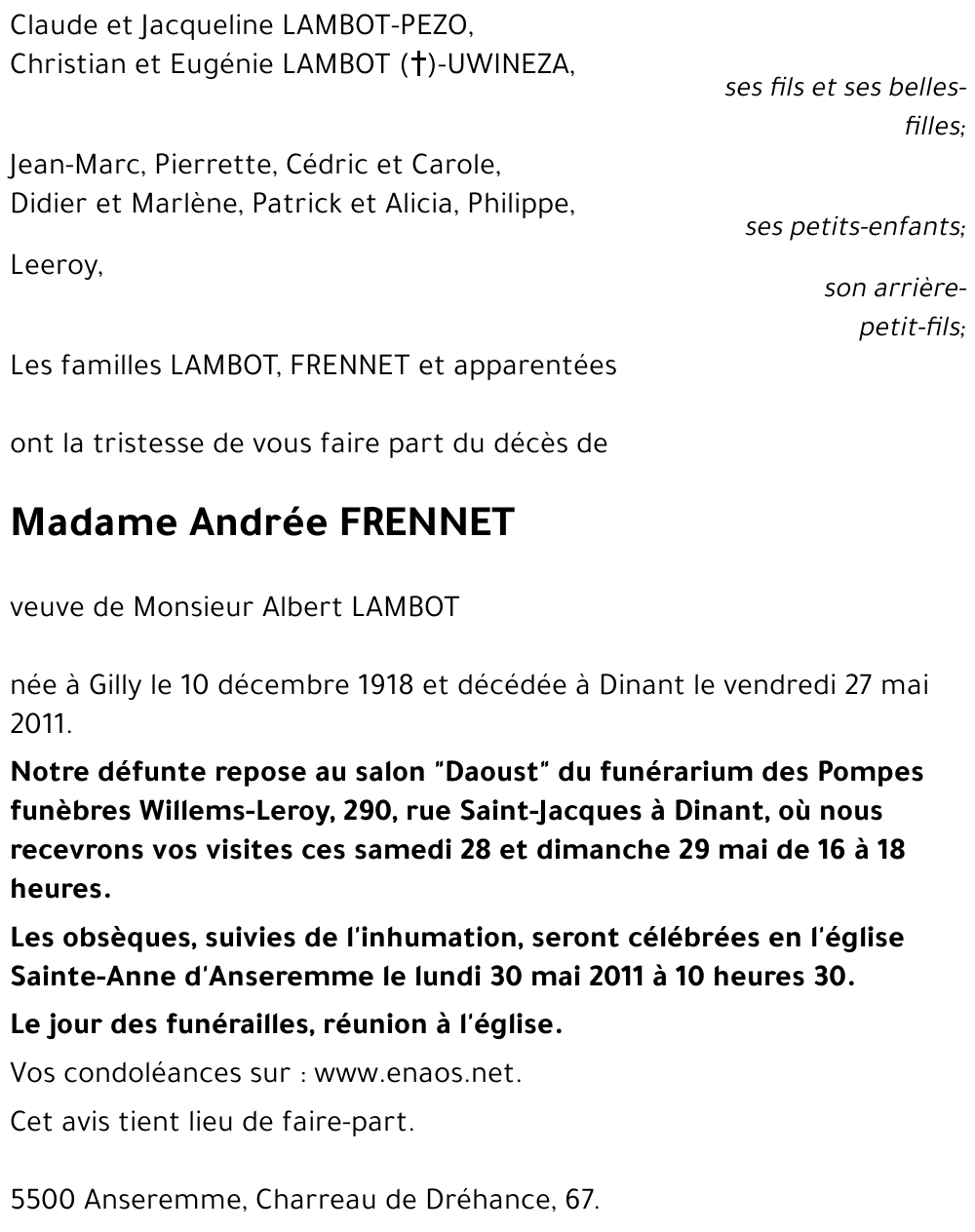 Andrée FRENNET