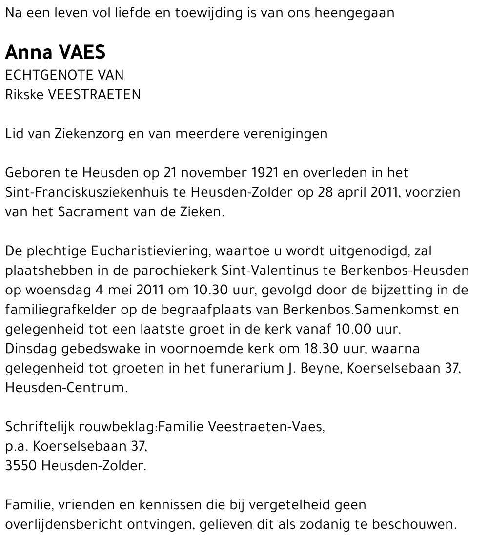 Anna Vaes