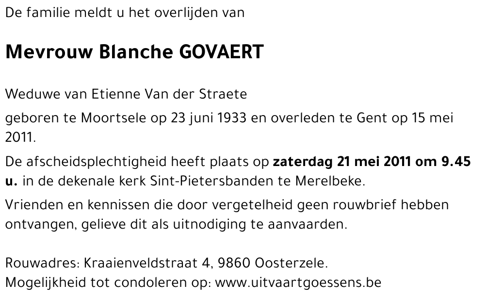 Blanche GOVAERT