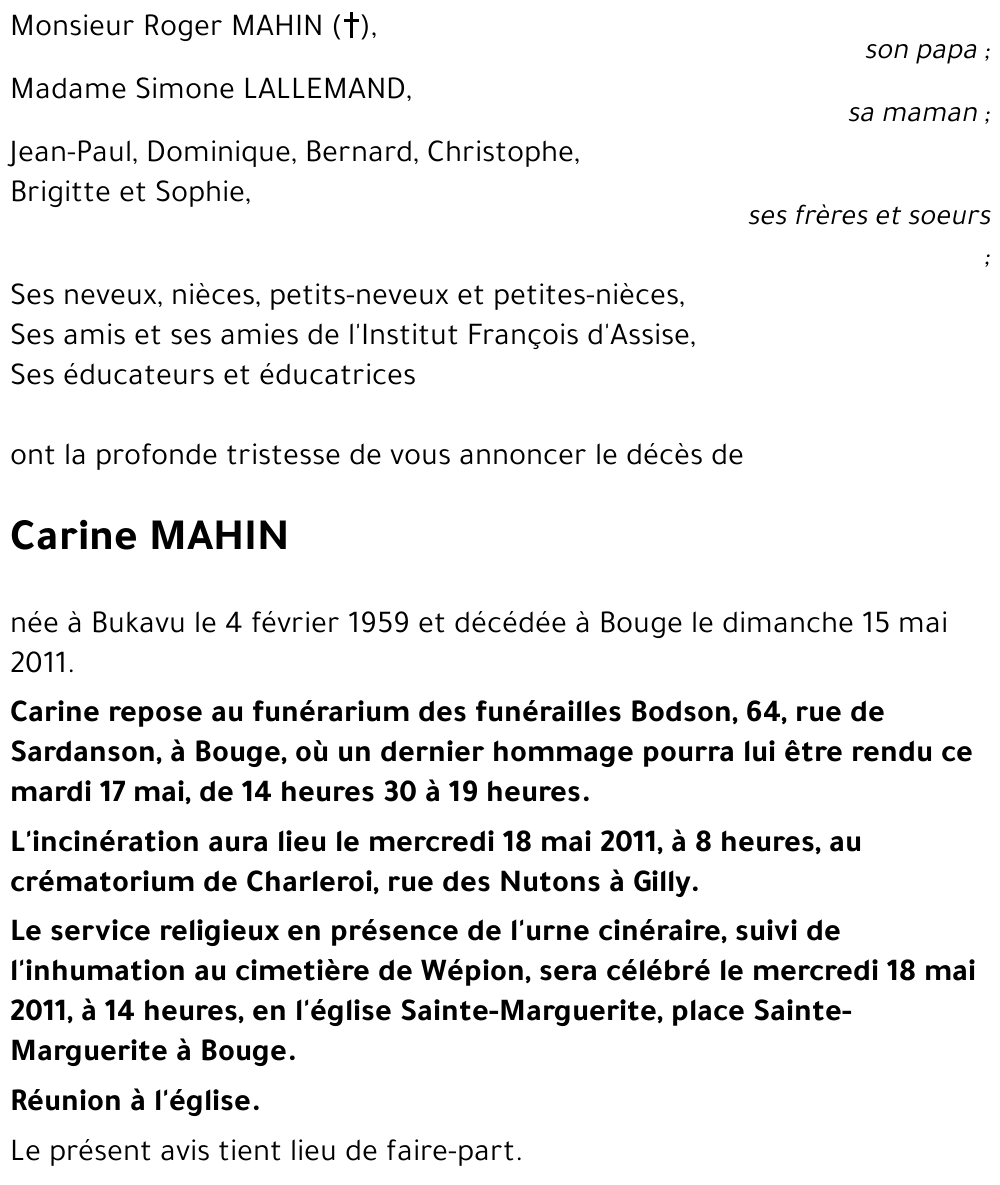 Carine Mahin