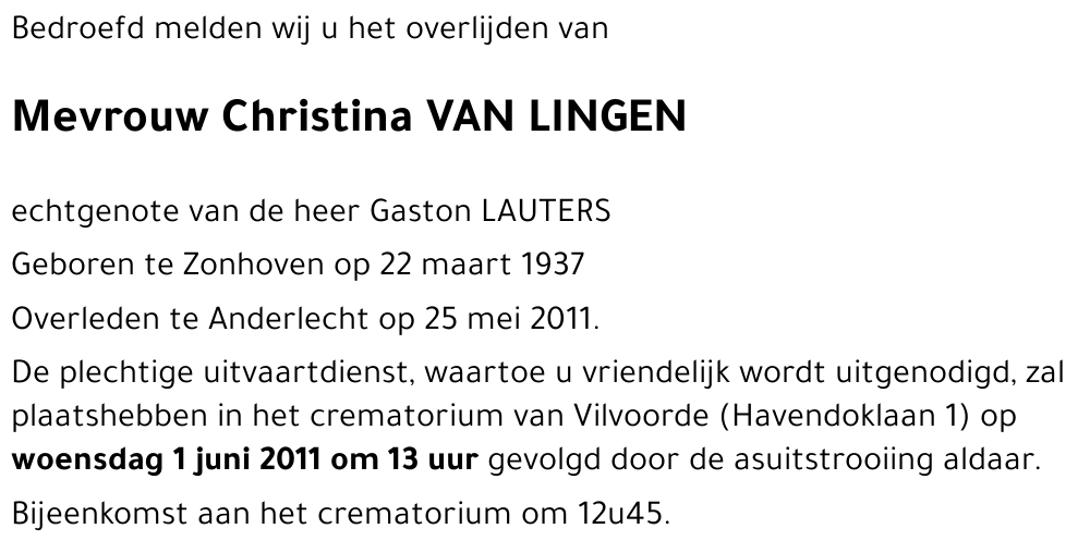 Christina VAN LINGEN