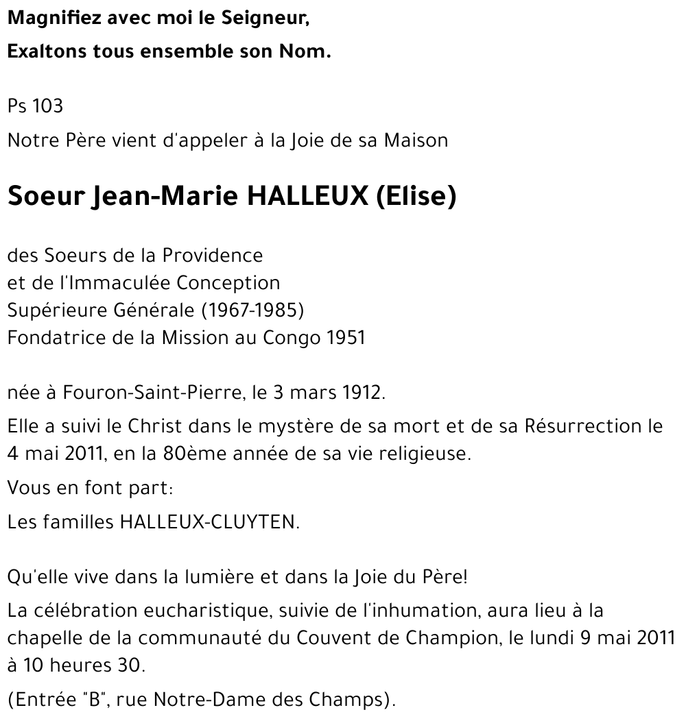 Elise HALLEUX