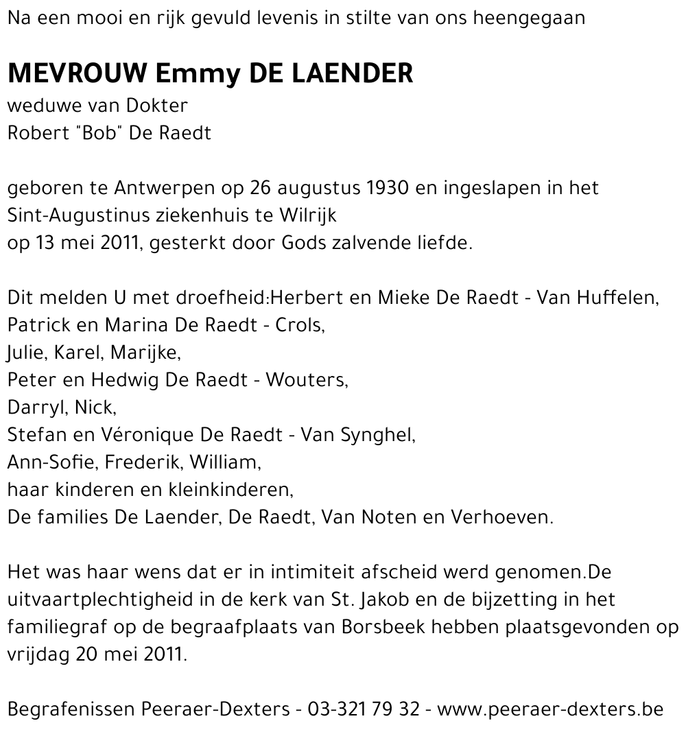 Emmy De Laender